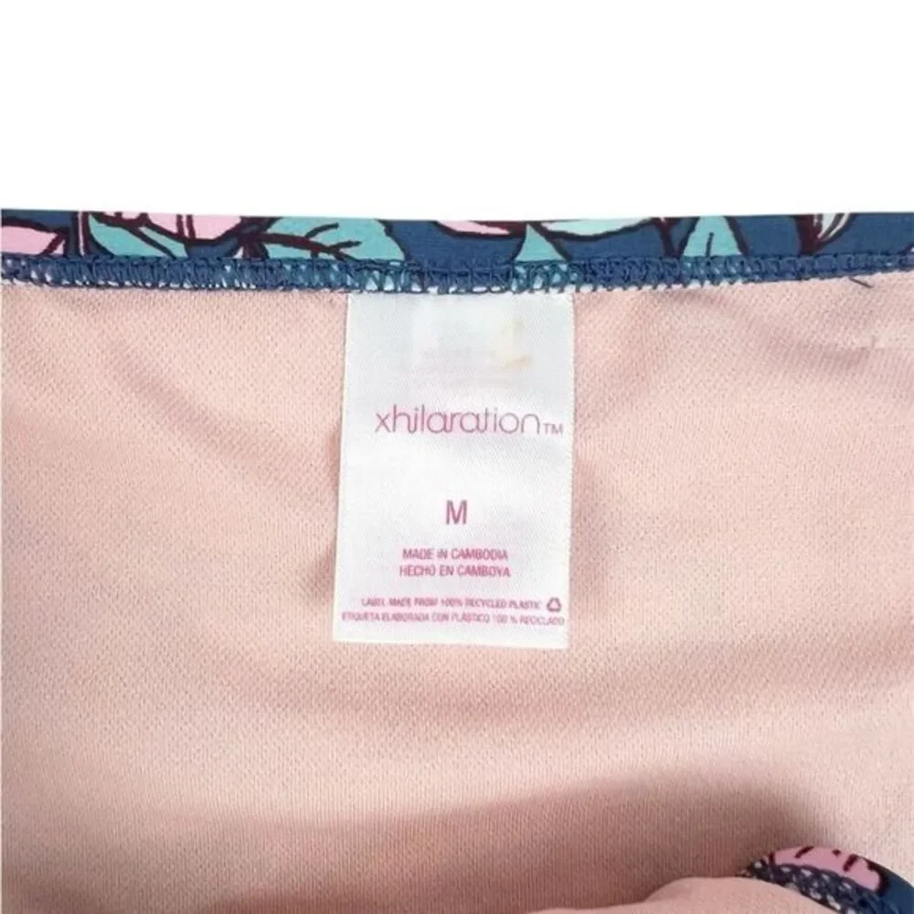 Xhilaration Dusty Blue Floral Strapless Bandeau‎ Bikini Size Medium